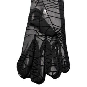Halloween Black Spiderweb Lace Trim Mesh Short Gloves Costume‎ Accessory NEW